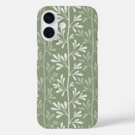 Funda iPhone 16 Tallos de jardín Zen minimalista verde salvia botá