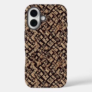 Funda iPhone 16 Tan primitivo y diseño posterior