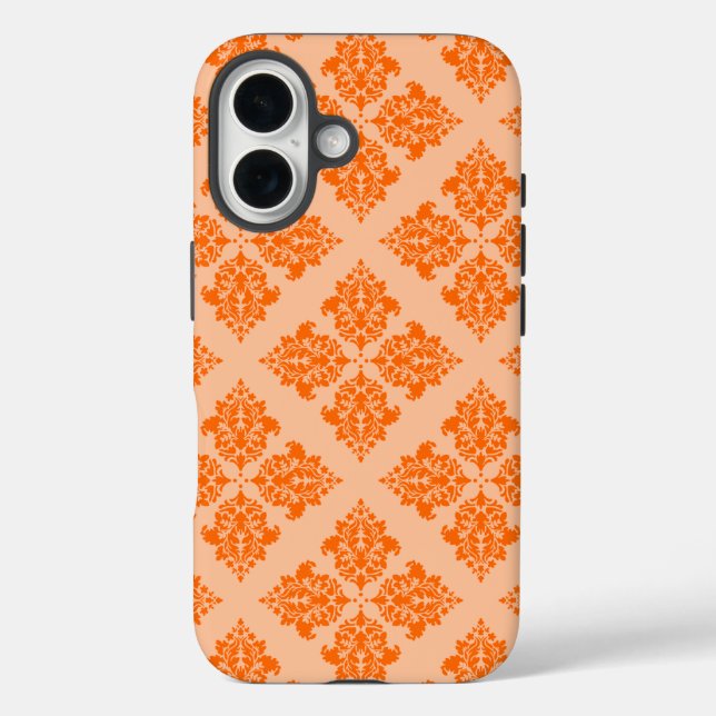Funda iPhone 16 Tangerine Moroccan Damask (Reverso )