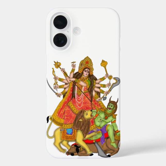 Funda iPhone 16 Tapa del teléfono Mahishasur Mardini Durga (Reverso )