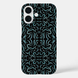 Funda iPhone 16 Tapered Outline Shapes Filled With Aquatic Colors