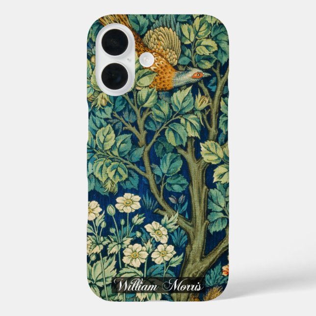 Funda iPhone 16 Tapiz faisán - William Morris (Reverso )