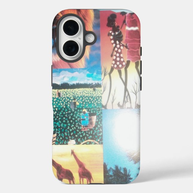 Funda iPhone 16 Tapiz keniano: Vida silvestre, cultura, belleza co (Reverso )