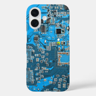 Funda iPhone 16 Tarjeta de circuito azul PCB del conjunto del circ