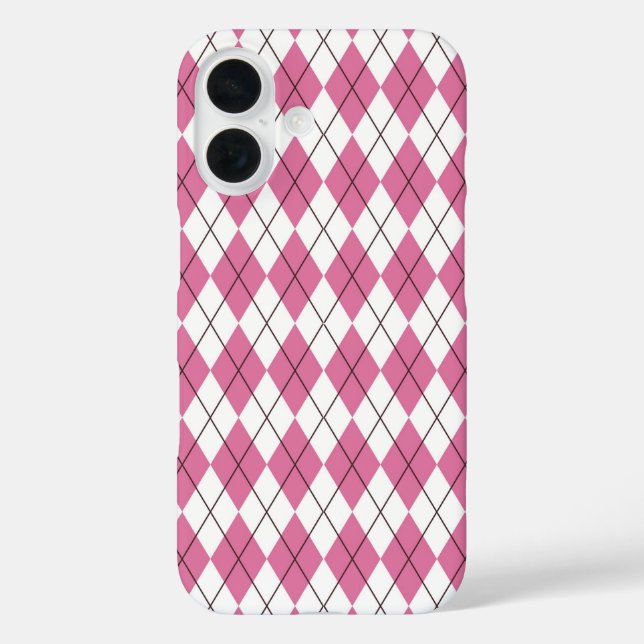 Funda iPhone 16 Tartan de los 70 Rosa Dedito (Reverso )