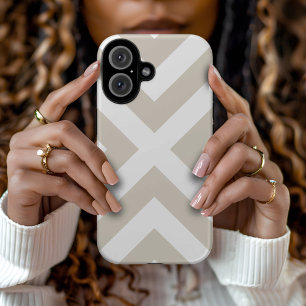 Funda iPhone 16 Taupe Modern X Stripe
