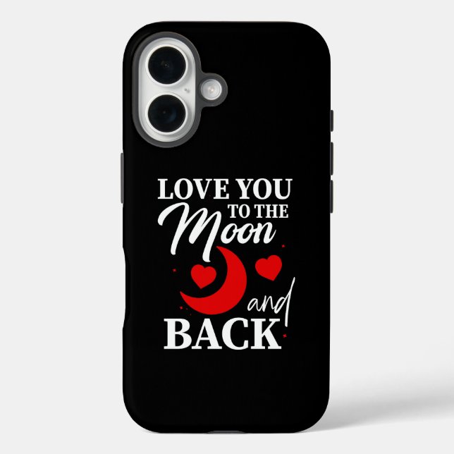 Funda iPhone 16 Te amo a la luna y a la espalda - Pareja romántica (Reverso )