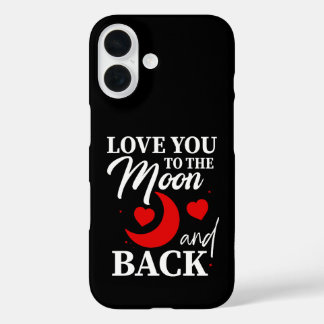 Funda iPhone 16 Te amo a la luna y a la espalda - Pareja romántica