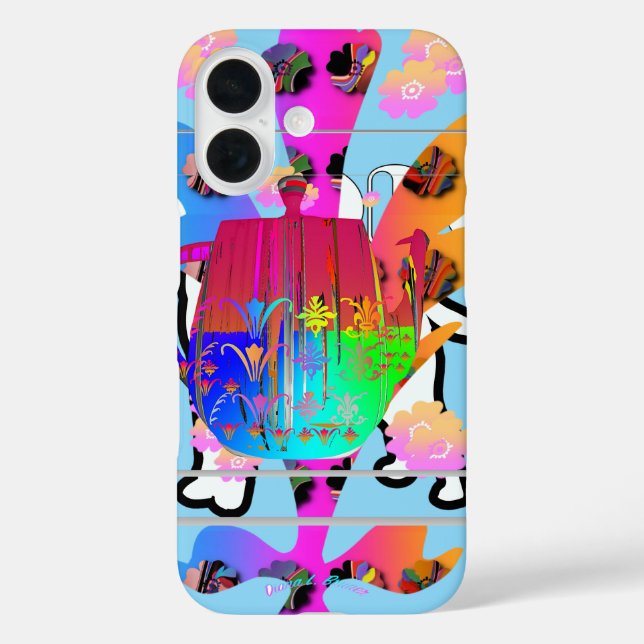 Funda iPhone 16 Teapot Floral (Reverso )