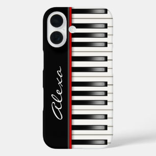 Funda iPhone 16 Teclado de piano con nombre personalizado