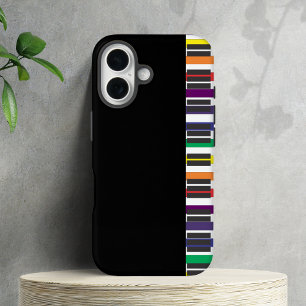 Funda iPhone 16 Teclas de piano de arcoíris