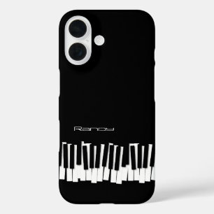 Funda iPhone 16 Teclas de piano en blanco y negro   Regalos de fan