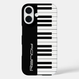 Funda iPhone 16 Teclas de piano en blanco y negro | Regalos de fan
