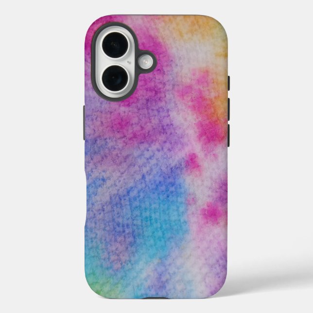 Funda iPhone 16 Tejido de arcoiris (Reverso )