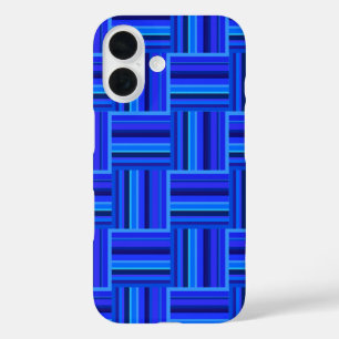 Funda iPhone 16 Tejido de rayas azules