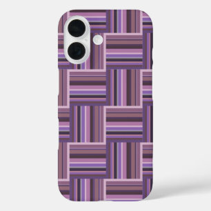 Funda iPhone 16 Tejido de rayas malvas