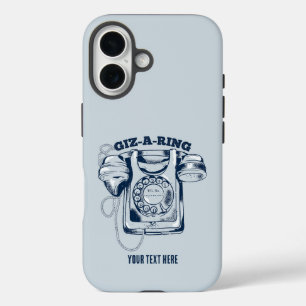 Funda iPhone 16 Teléfono telefónico de Rotary Azul