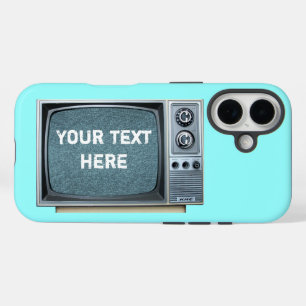 Funda iPhone 16 Televisión vintage con pantalla estática