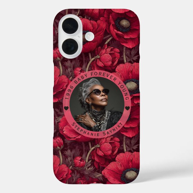 Funda iPhone 16 Tema de Anémonas Sorpresa Regalos de Cumpleaños pa (Reverso )