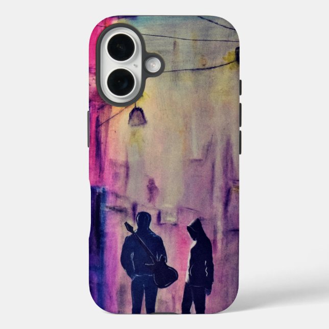 Funda iPhone 16 Tema del ciberpunk (Reverso )
