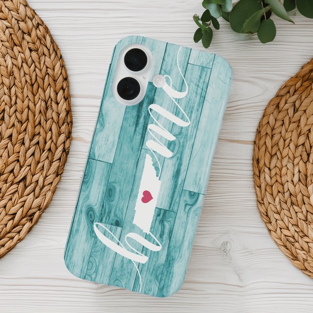 Funda iPhone 16 Tennessee Home State Turquoise Wood Look (Subido por el creador)