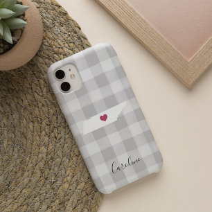 Funda iPhone 16 Tennessee State Silhouette Rustic Gray Plastic