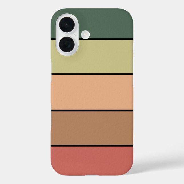 Funda iPhone 16 Terracota Verde Negro Marrón Sobre Papel Acuático (Reverso )