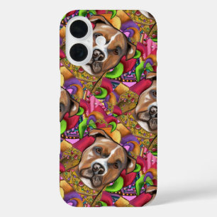 FUNDA iPhone 16 TERRIER STAFFORDSHIRE AMERICANO