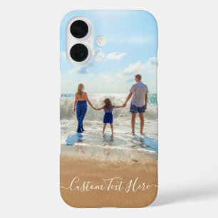 Funda iPhone 16 Texto personalizado de su foto y Personalizado