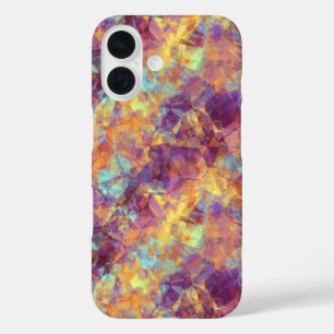 Funda iPhone 16 Textura cruzada púrpura de plumas