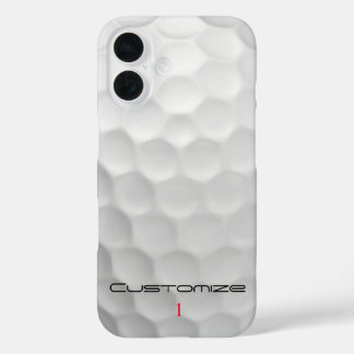 Funda iPhone 16 Textura de pelota de golf blanca con hoyuelos Nomb