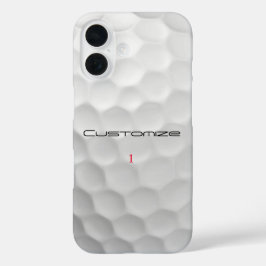 Funda iPhone 16 Textura de pelota de golf blanca con hoyuelos Nomb