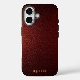 Funda iPhone 16 Textura Metálica Roja Profunda