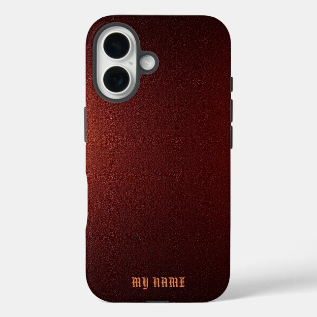Funda iPhone 16 Textura Metálica Roja Profunda (Reverso )