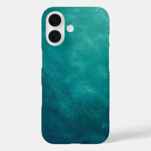 Funda iPhone 16 Textura Ombre Verde Azul Oscuro