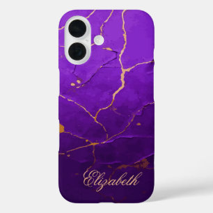 Funda iPhone 16 Textura púrpura craqueada