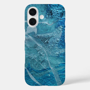 Funda iPhone 16 Textura Verde azulada contemporánea