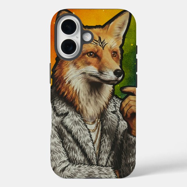 Funda iPhone 16 The Gentleman Fox Phone case  (Reverso )