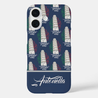 Funda iPhone 16 The Iconic Italian Landmark Personalized Name