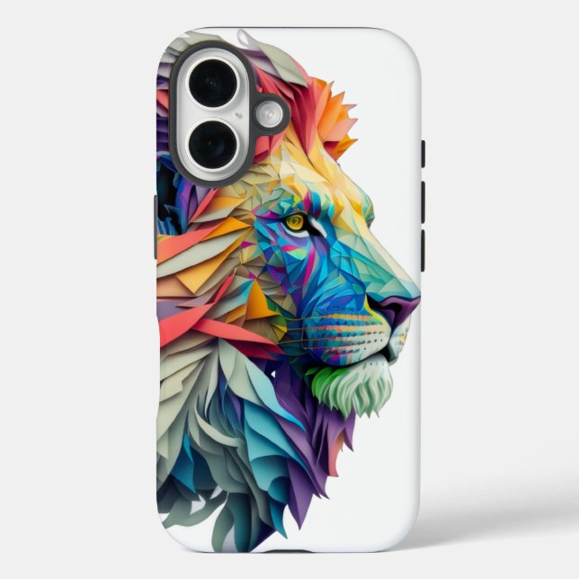 Funda iPhone 16 The Polychrome Lion: Where Art Meets Majesty (Reverso )