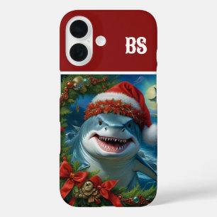 Funda iPhone 16 Tiburón navidad disfrazado - vibraciones costeras