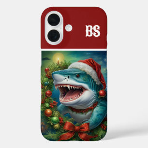 Funda iPhone 16 Tiburón navidad disfrazado - vibraciones costeras