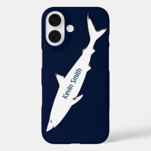 Funda iPhone 16 tiburón salvaje blanco personalizado