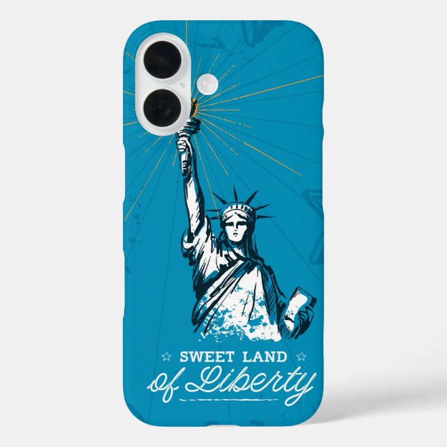 Funda iPhone 16 Tierra dulce de la libertad (Reverso )