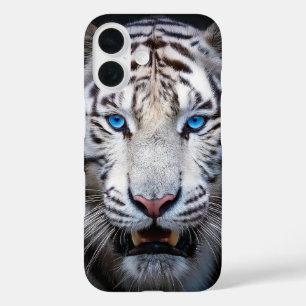 Funda iPhone 16 Tigre blanco con ojos azules