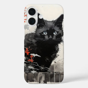 Funda iPhone 16 Tinta negra para gato