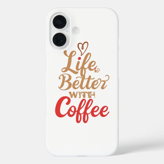 Funda iPhone 16 Tipografía Retro Amante del Café (Reverso )