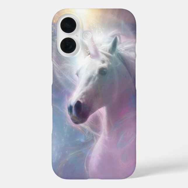 Funda iPhone 16 Tira de caballos de Unicorn (Reverso )