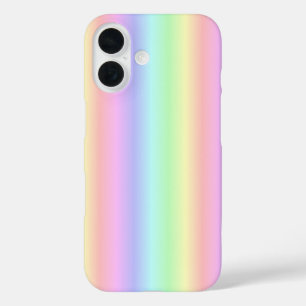 Funda iPhone 16 Tiras de arcoiris Pastel - patrón