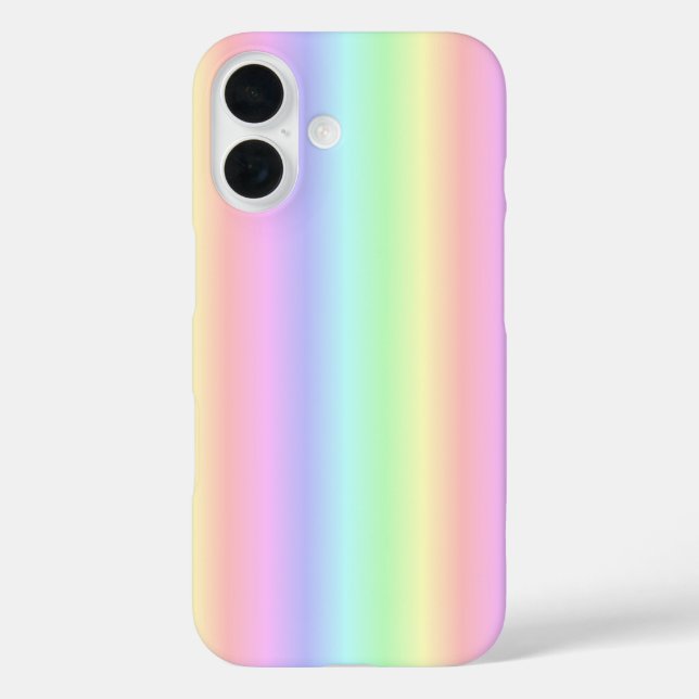 Funda iPhone 16 Tiras de arcoiris Pastel - patrón (Reverso )